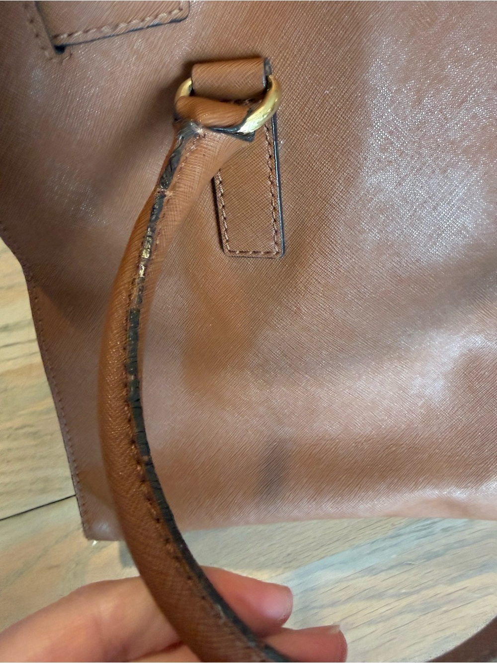 Michael Kors Hamilton Brown Saffiano Leather Tote with Matching Wallet - Picture 9 of 15